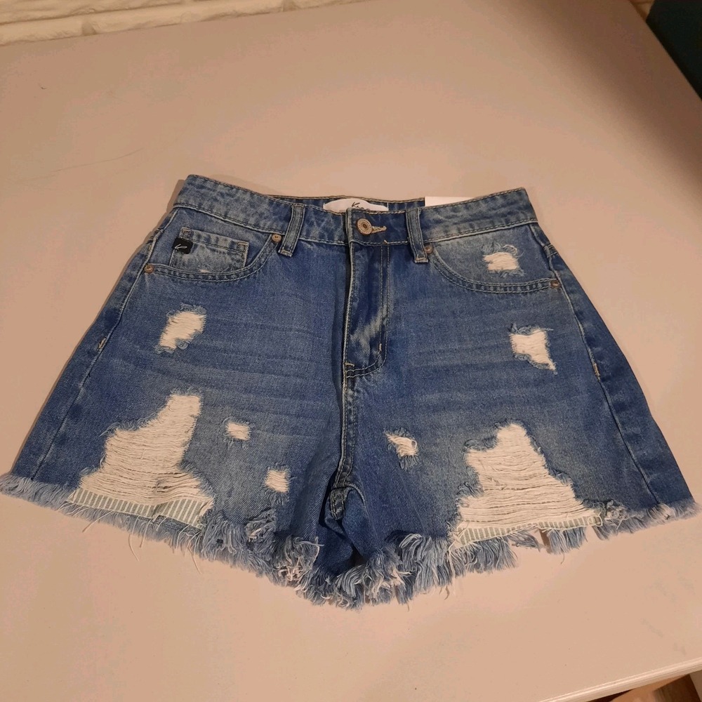 KanCan‎ Shorts Womens XS High Rise Denim Jean Cutoffs Distressed Raw Hem Boho